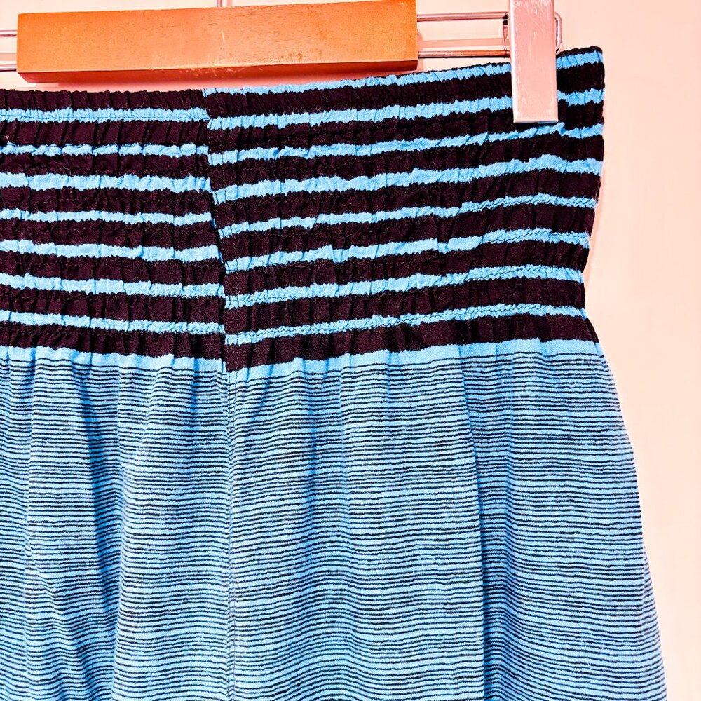 LOFBAZ Black & Blue Striped Harem Pants | Boho Lightweight Viscose | Large * - Picture 7 of 8